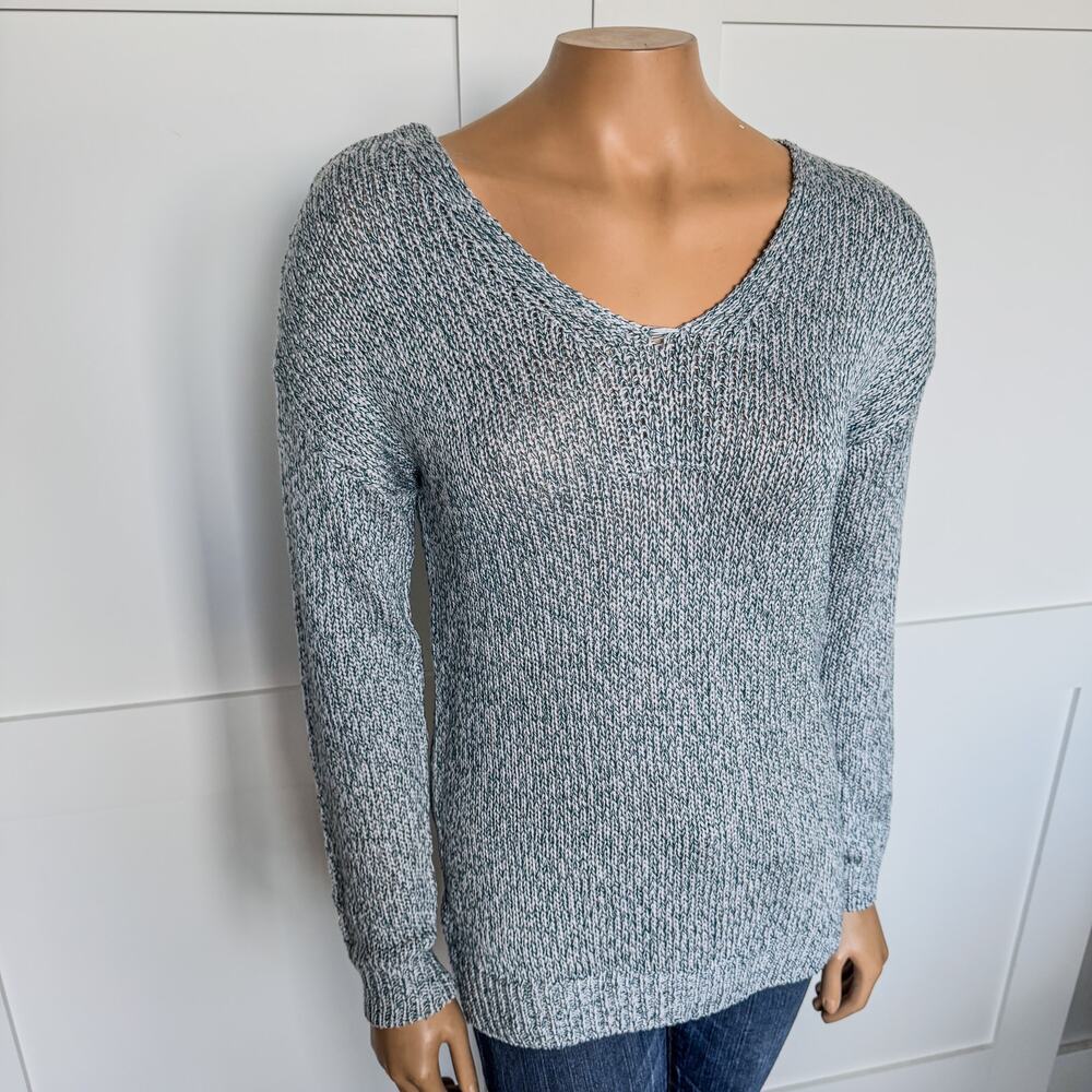 NWT-Miami of Francesca’s, Alice Lace Up Pullover Sweater-Teal-Women’s Size Small - Picture 5 of 10